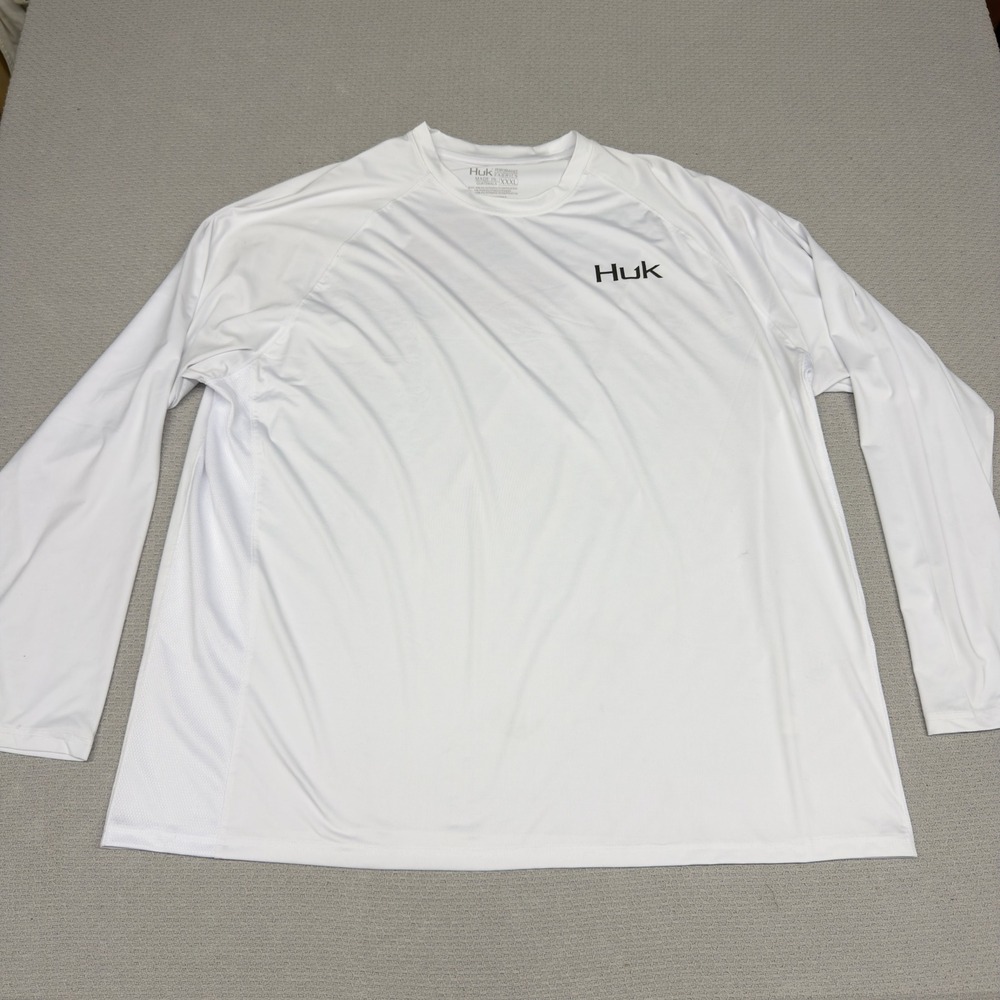 Huk Shirt Mens XXXL White Long Sleeve Performance Fishing Outdoor Stretch